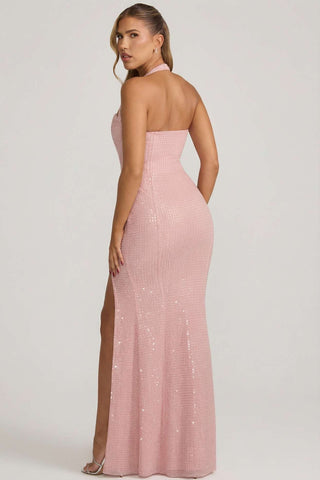 Embellished Halterneck Gown