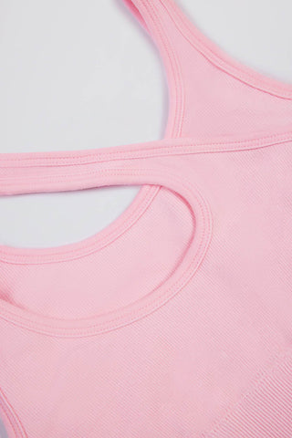 Powder Pink Asymmetric Sports Bra