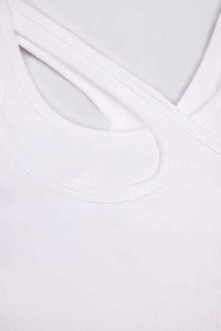 Seamless Ribbed Asymmetric Sports Bra