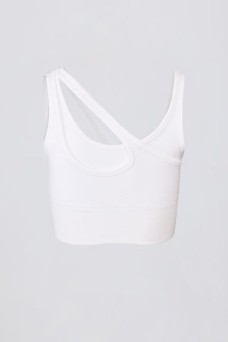 Seamless Ribbed Asymmetric Sports Bra
