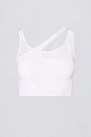 Seamless Ribbed Asymmetric Sports Bra