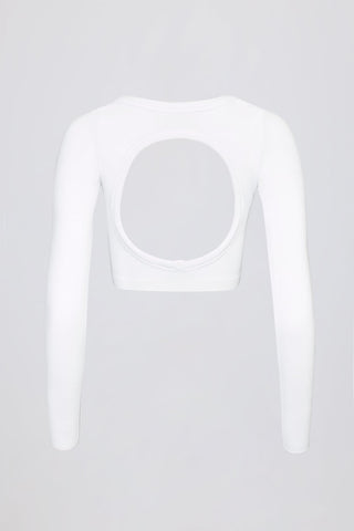 Seamless Rib Cut Out Back Crop Top