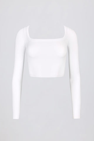 Seamless Rib Cut Out Back Crop Top