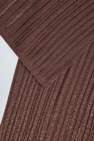 Flared Knit Trousers with Metallic Shimmer