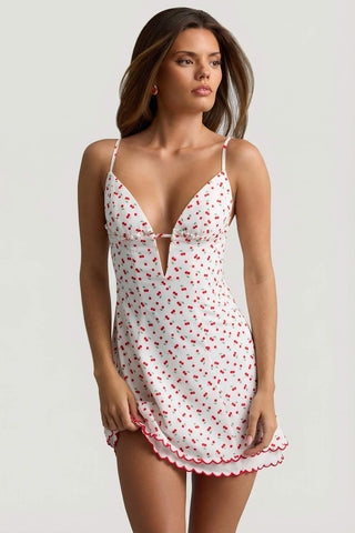 Scalloped Backless Mini Dress