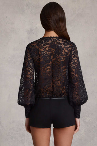 Lace Plunge Neck Playsuit