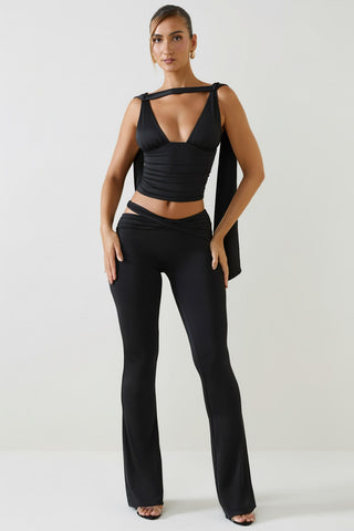 Cut Out Flared Trousers