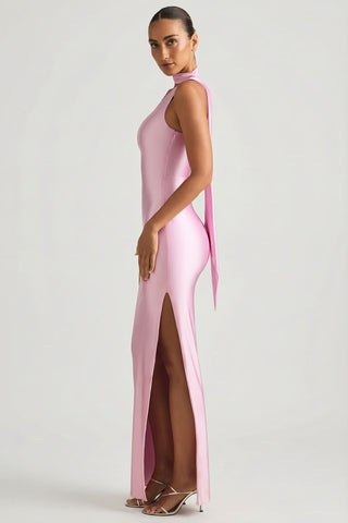 Asymmetric Scarf Detail Maxi Dress