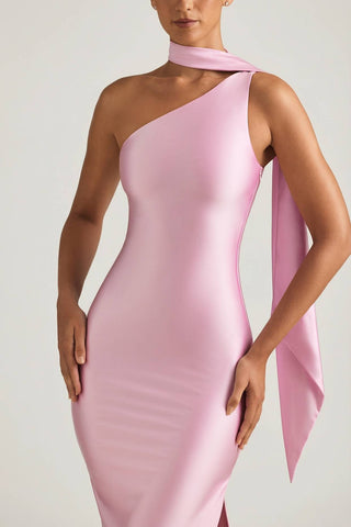 Asymmetric Scarf Detail Maxi Dress