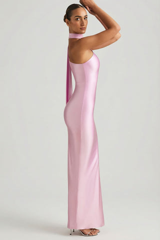Asymmetric Scarf Detail Maxi Dress