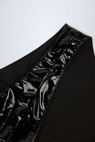 Plunge Neck Vinyl Bodysuit