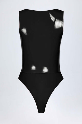 Plunge Neck Vinyl Bodysuit