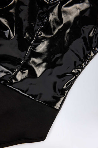 Plunge Neck Vinyl Bodysuit