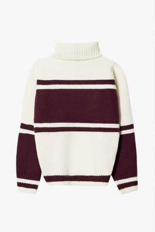 Burgundy Turtleneck Oversized Knit Sweater
