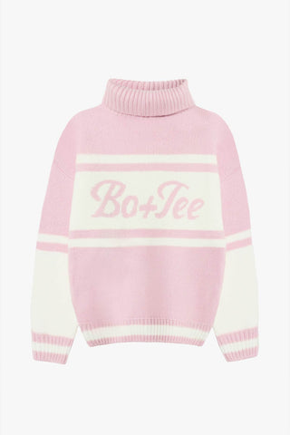 Powder Pink Oversized Turtleneck Sweater