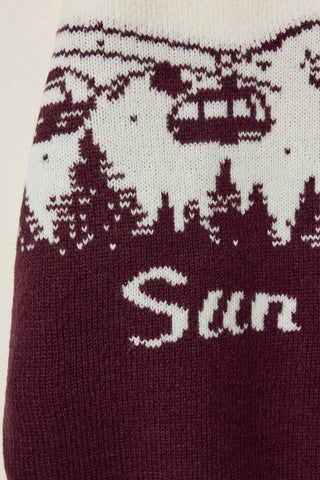 Burgundy Alpine Knit Quarter Zip Turtleneck