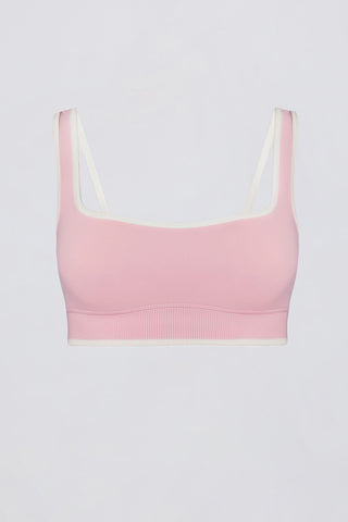 Powder Pink Square Neck Sports Bra