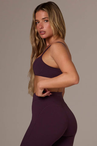 Plum Seam Detail Sports Bra