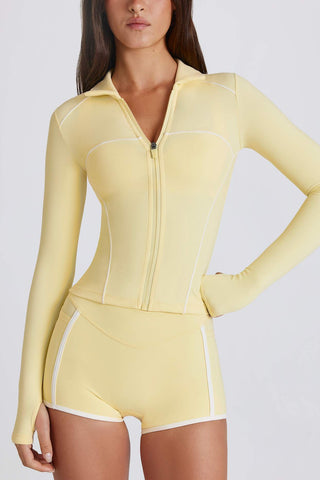 Sleek Contrast Zip Jacket