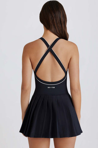 Pleated Tennis Dress with Cross Back
