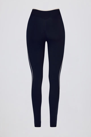Crossover Waist Navy Leggings