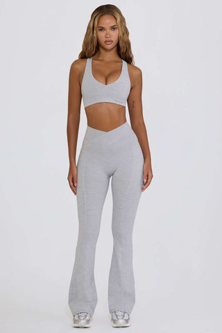 V Waist Flared Leggings with Pockets