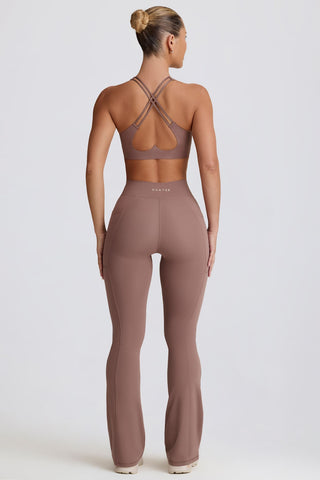 Mocha Flared Leggings with V Waist