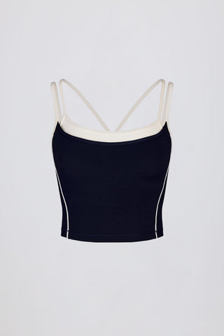 Layered Tank Top with Adjustable Straps