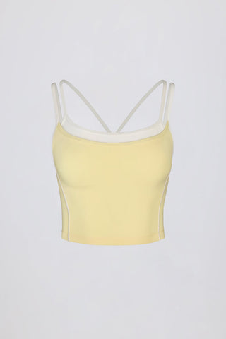 Layered Tank Top in Soft Yellow