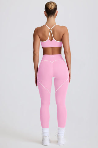 Soft Pink Active Leggings with Heart Details