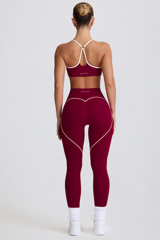 Burgundy Leggings with Heart Shaped Detail