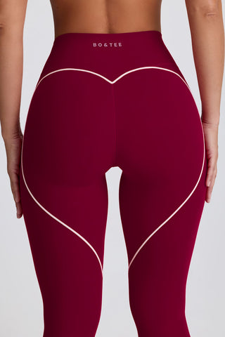 Burgundy Leggings with Heart Shaped Detail