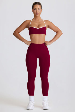 Burgundy Leggings with Heart Shaped Detail