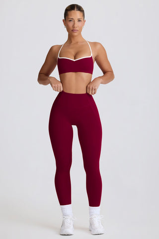 Burgundy Leggings with Heart Shaped Detail