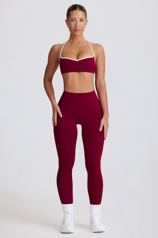 Burgundy Leggings with Heart Shaped Detail