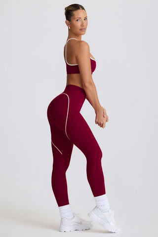 Burgundy Leggings with Heart Shaped Detail