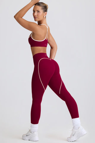 Burgundy Leggings with Heart Shaped Detail