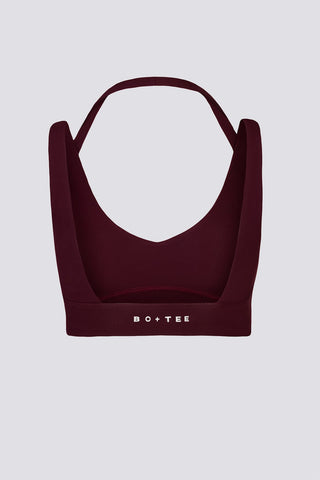 Open Back Sports Bra Burgundy