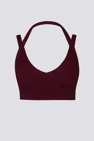 Open Back Sports Bra Burgundy