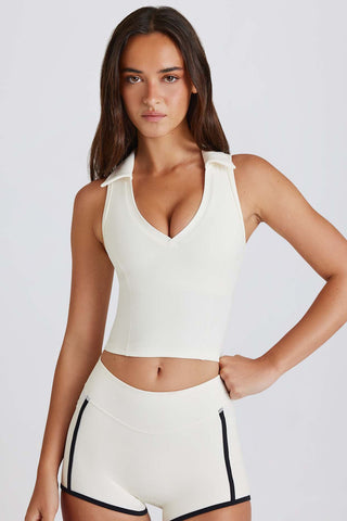 Vintage Collared Crop Top
