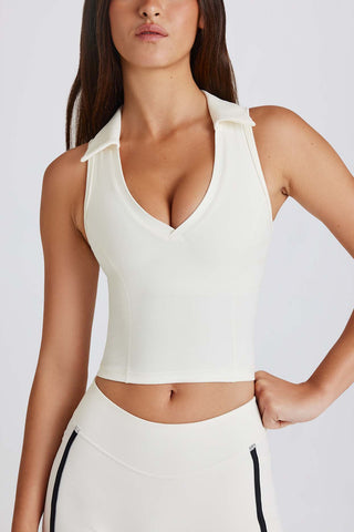 Vintage Collared Crop Top