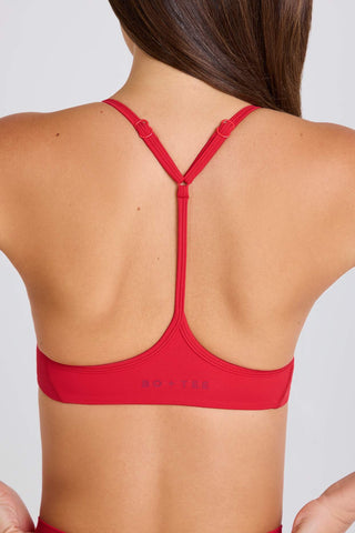Racerback Sports Bra in Strawberry Red