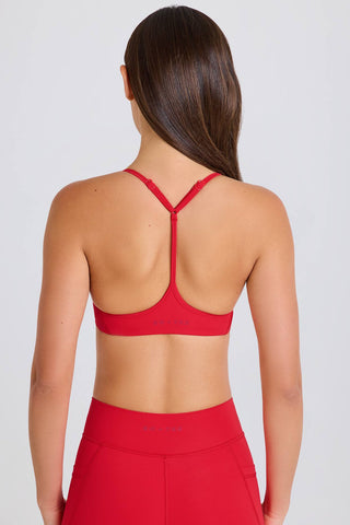 Racerback Sports Bra in Strawberry Red