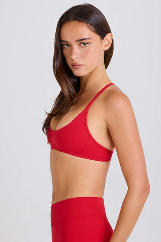 Racerback Sports Bra in Strawberry Red