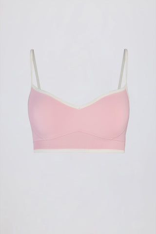 Powder Pink Sweetheart Neck Sports Bra