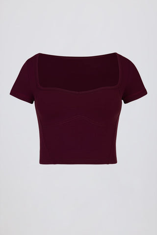 Burgundy Sweetheart Crop Top