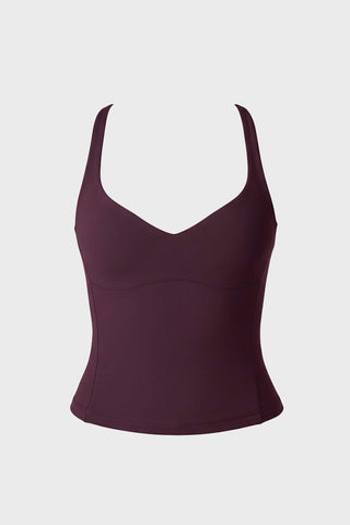 Plum Sweetheart Neck Tank Top