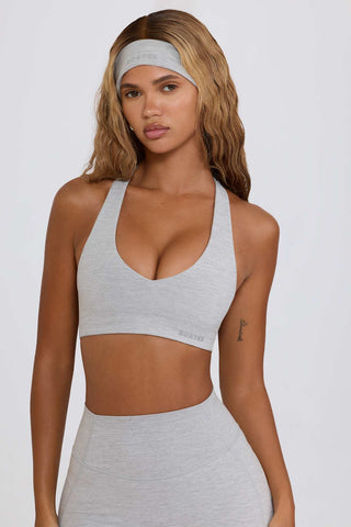 V Neck Sports Bra with Heart Back