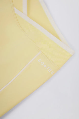 Soft Yellow Contrast Trim Active Shorts