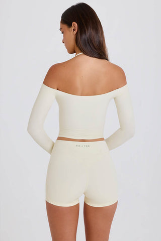 Soft Halterneck Off Shoulder Top